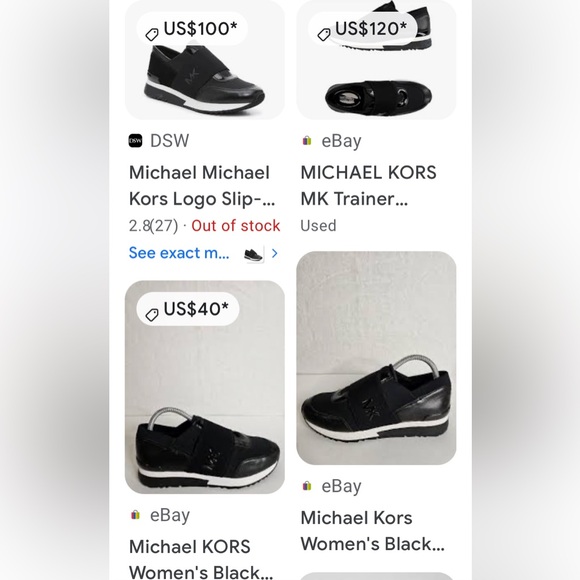 Michael Kors MK trainer sneakers women’s 👟 slip-on black & white Size 8.5 - Picture 10 of 17